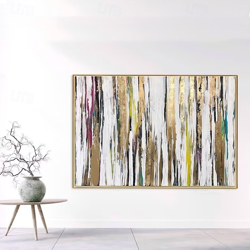 handgemachtes Ölgemälde auf Leinwand, Wandkunst, Dekoration, abstrakt, golden, für die Inneneinrichtung, gerollt, rahmenlos, ungedehntes Gemälde 2025 - $69.99 –P7
