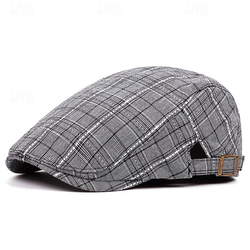berretto a quadri alla moda da uomo e da donna - ripiegabile, lavabile a mano, autunnale &berretto alla moda primaverile, berretto alla moda autunnale con motivo a quadri, berretto ripiegabile del 2025 a $15.49 –P1