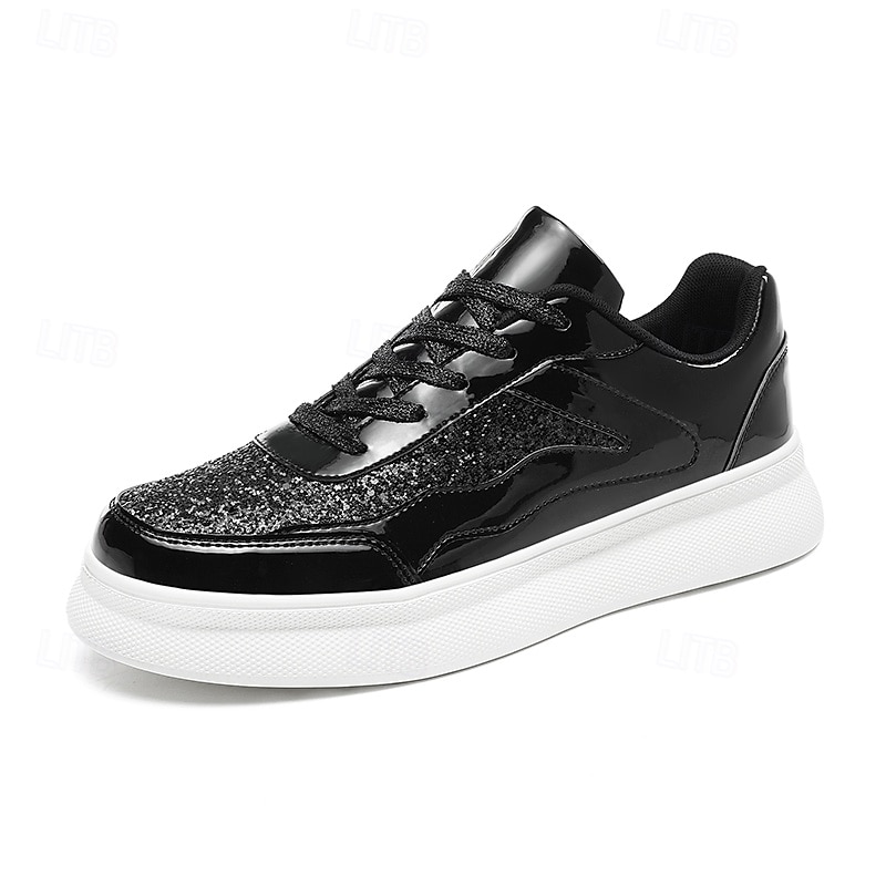Męskie Adidasy Spacery Codzienny Skóra PU Wygodny Niepoślizgowy / a Oddychający Sznurowane Srebrny Czarny Złoty Lato Wiosna 2025 - $42.99 –P3