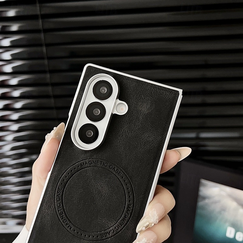 телефон Кейс для Назначение SSamsung Galaxy Z-образный сгиб 7 Z-сгиб 6 Z Fold 5 Z Fold 4 Z Fold 3 Кейс на заднюю панель Магнитный Защита от удара Ретро ТПУ Кожа PU 2025 - $15.99 –P2