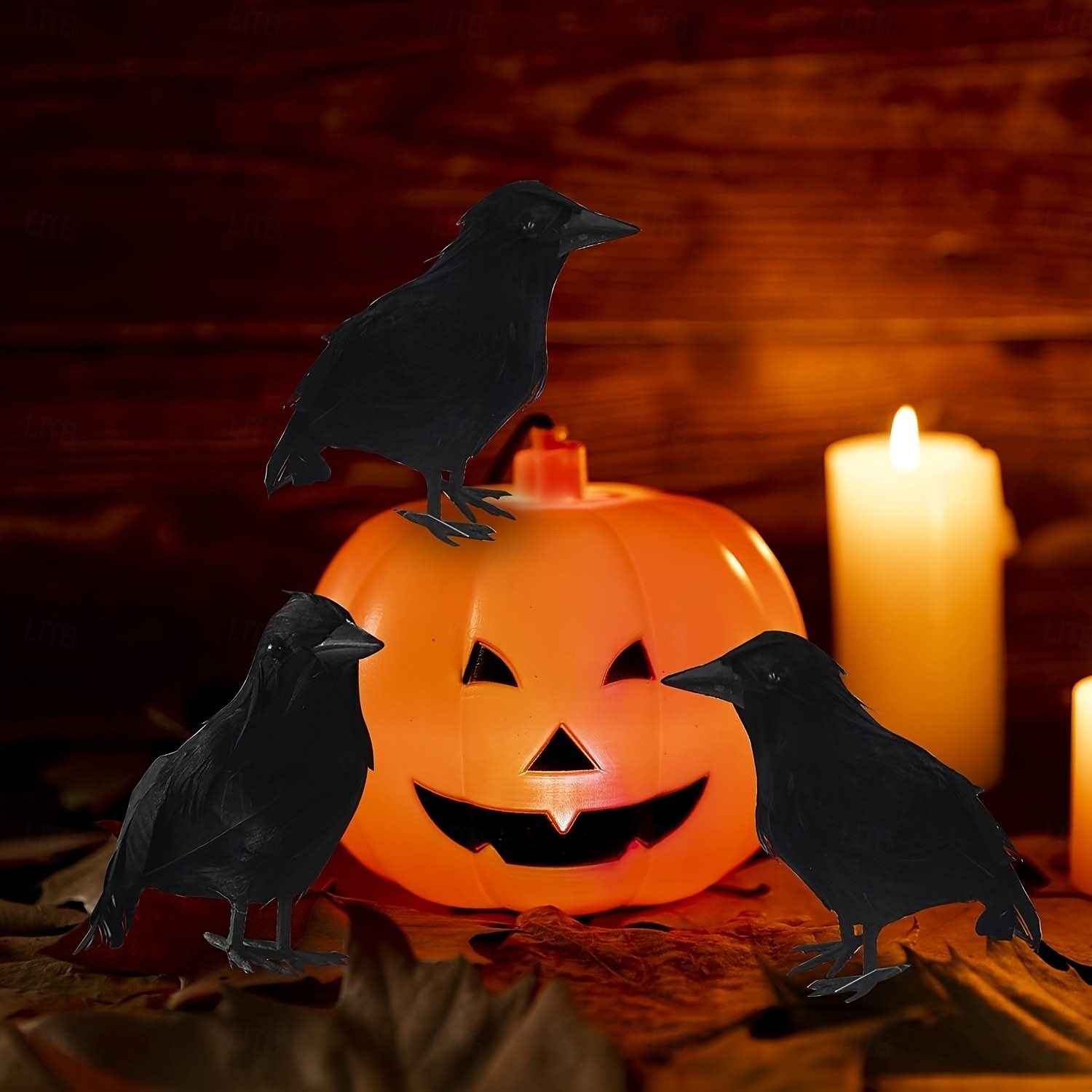 6 τεμάχια μαύρα κοράκια για το Halloween, φτερωτά κοράκια, διακοσμήσεις για το Halloween, κοράκια, ρεαλιστικά κοράκια, μεγάλο χειροποίητο μαύρο κοράκι για είδη διακόσμησης για το Halloween 2025 - $37.99 –P6