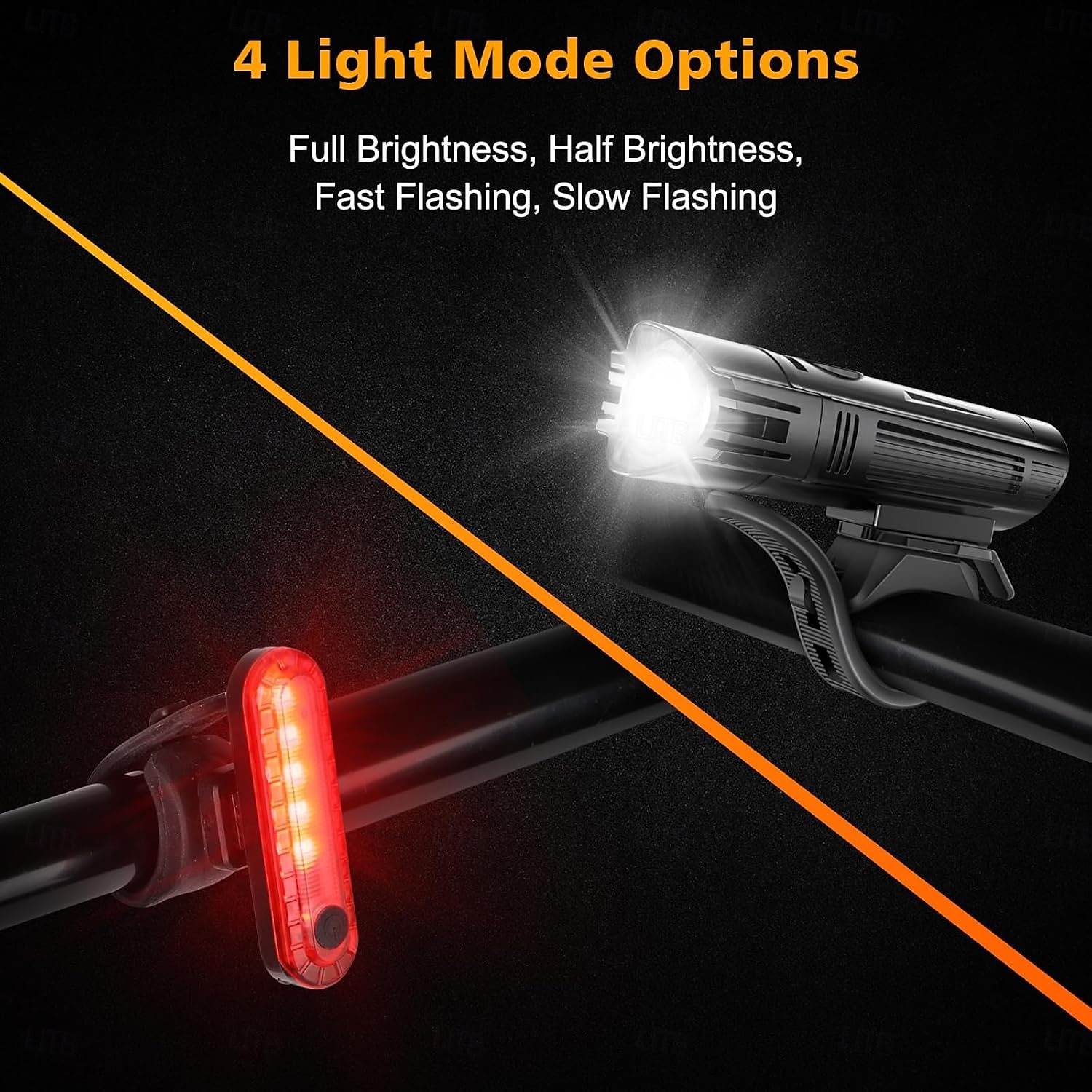 Ultra Bright USB Rechargeable Bike Light Set, Powerful Bicycle Front Headlight and Back Taillight, 4 Light Modes, Easy to Install for Men Women Kids Road Mountain Cycling Black 2025 - $21.99 –P8