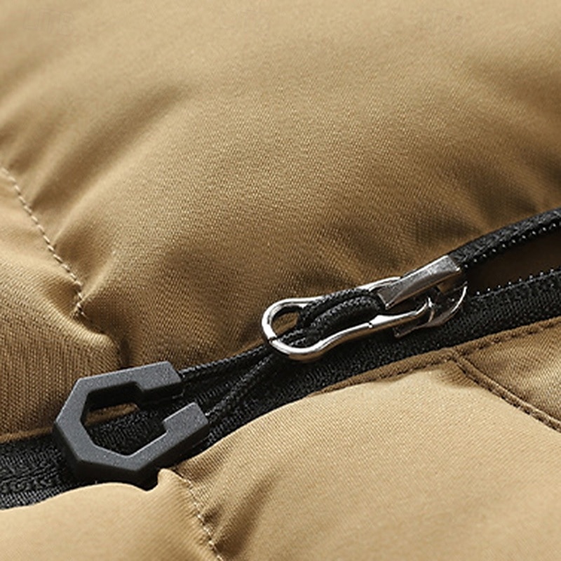 Herren Wanderweste Pufferweste Ärmellos Weste Außen Thermowarm Winter Reißverschluss Tasche Polyester Schwarz Grün Khaki Jagd Angeln Klettern 2025 - $44.99 –P13