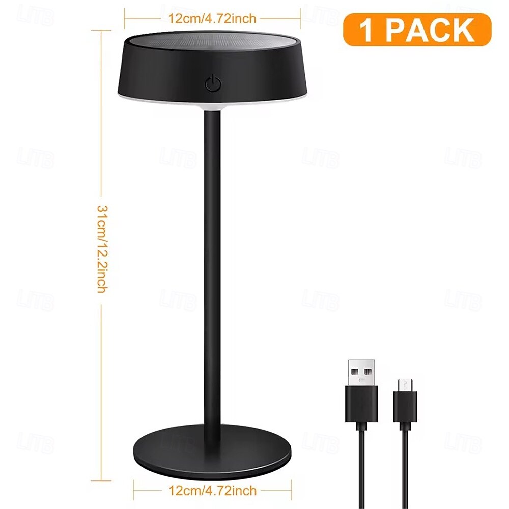 Outdoor Indoor  USB Solar Table Lamps Waterproof Cordless Desk Lamps Rechargeable Dimmable with 3 Color Temperature Small Touch Lamp  1PC 2026 - $34.99 –P1
