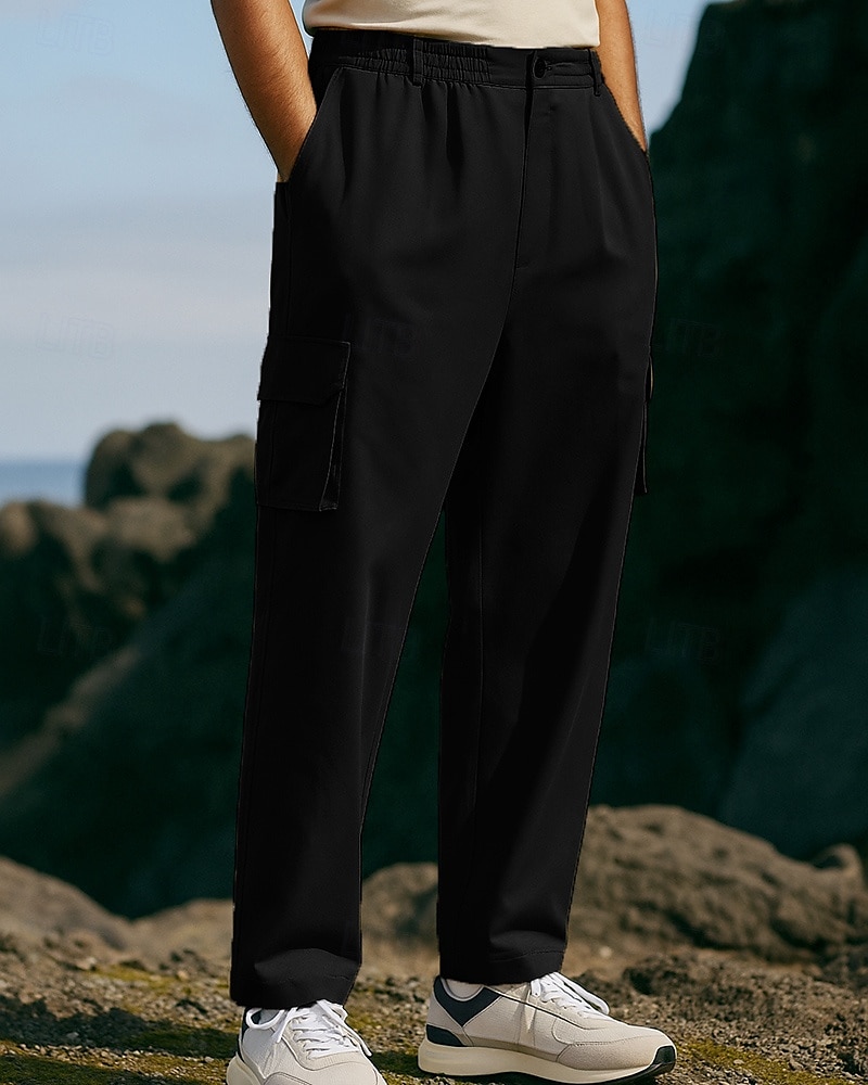 Men's Cargo Pants Hiking Pants Trousers Hiking Rain Pants Outdoor Regular Fit Waterproof Windproof Bottoms Pocket Black Army Green Cotton Camping / Hiking Running S M L XL XXL 2025 - $22.99 –P7