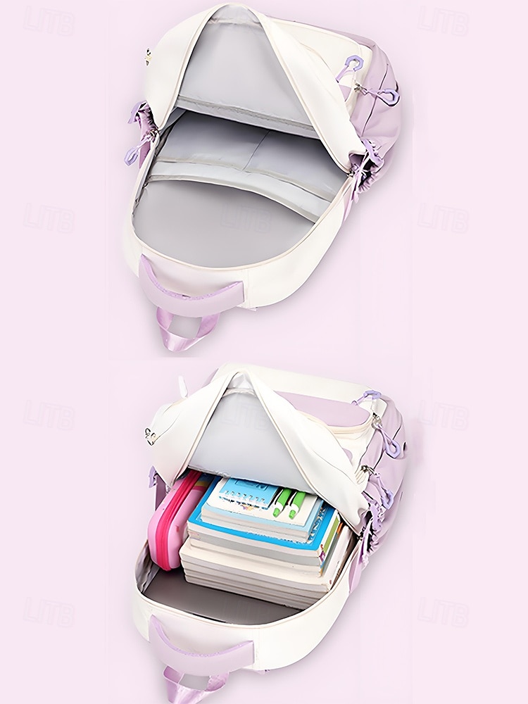 Sac à dos imperméable multi-poches - sac d'école de grande capacité, rangement en couches, design léger, poches latérales, adapté aux étudiants adolescents et aux navetteurs quotidiens noir rose bleu de 2025 ? $34.99 –P6