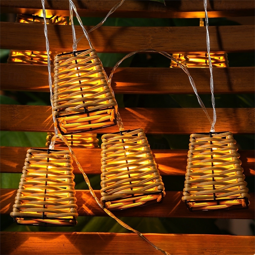 Rattan Decorative String Lights Boho String Lights with 20 Mini Bulbs  Weatherproof Lantern Style Patio Lights for Indoor/Outdoor Home Decor Pergola Porch Party and Backyard 2025 - $97.99 –P4