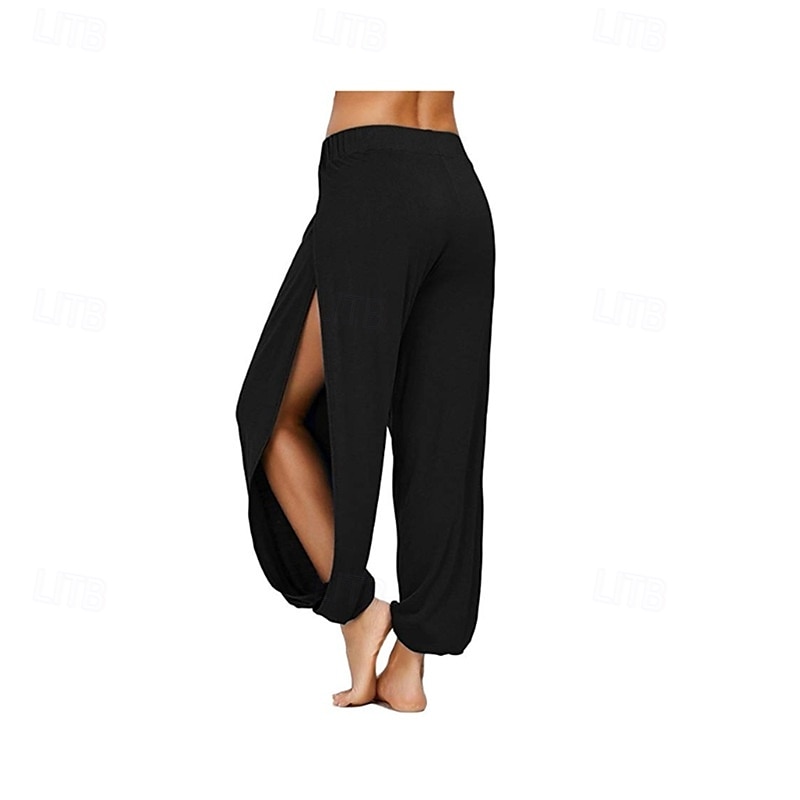 dames zomer hoge split atletische vrijetijds hippie harem broek - losse pasvorm yoga broek 2025 - $17.99 –P2