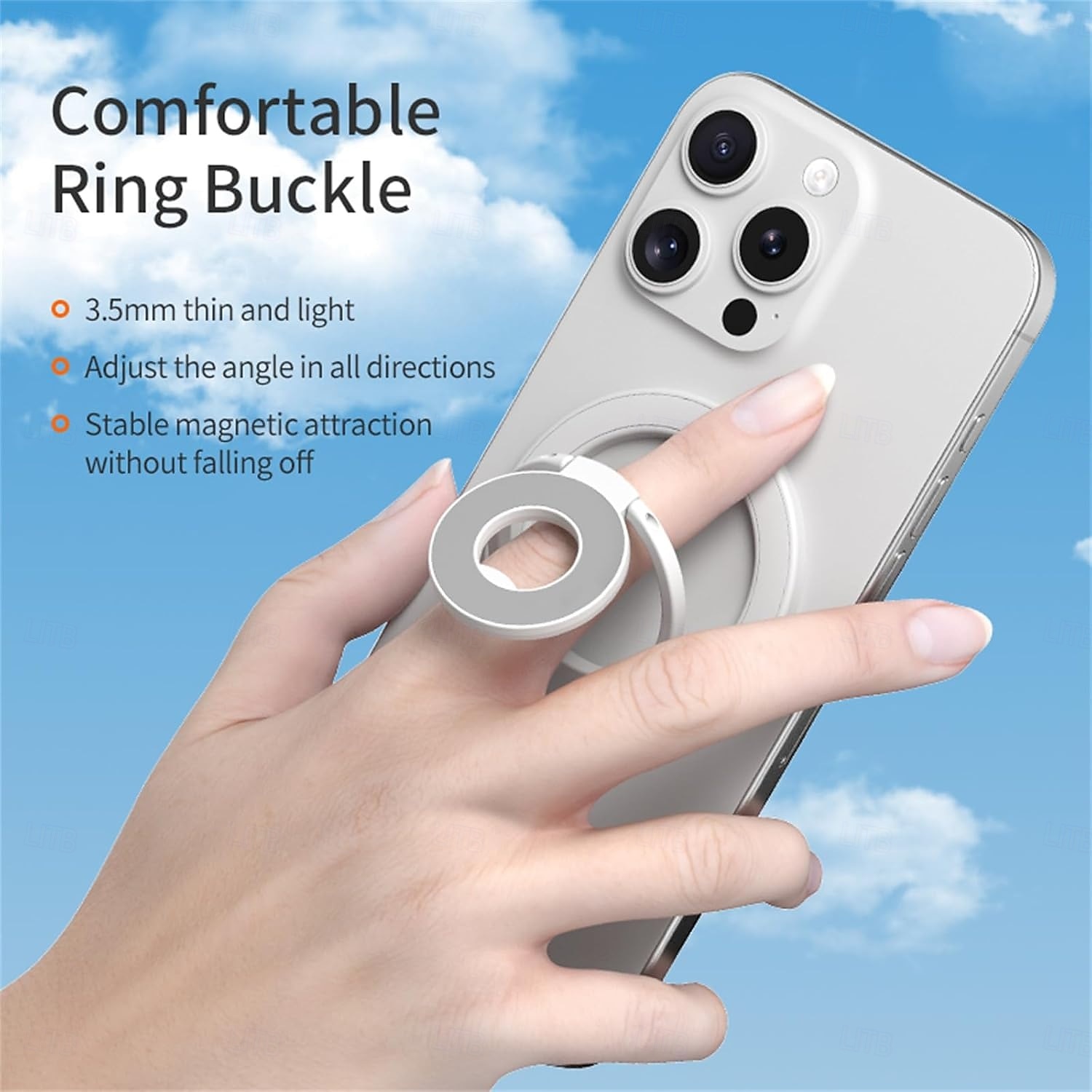 Suporte magnético para celular de dupla face - forte sucção para carro/mesa, ajustável em 360 graus, compatível com capas das séries iPhone, Samsung, Google e Moto de 2025 por $15.99 –P5