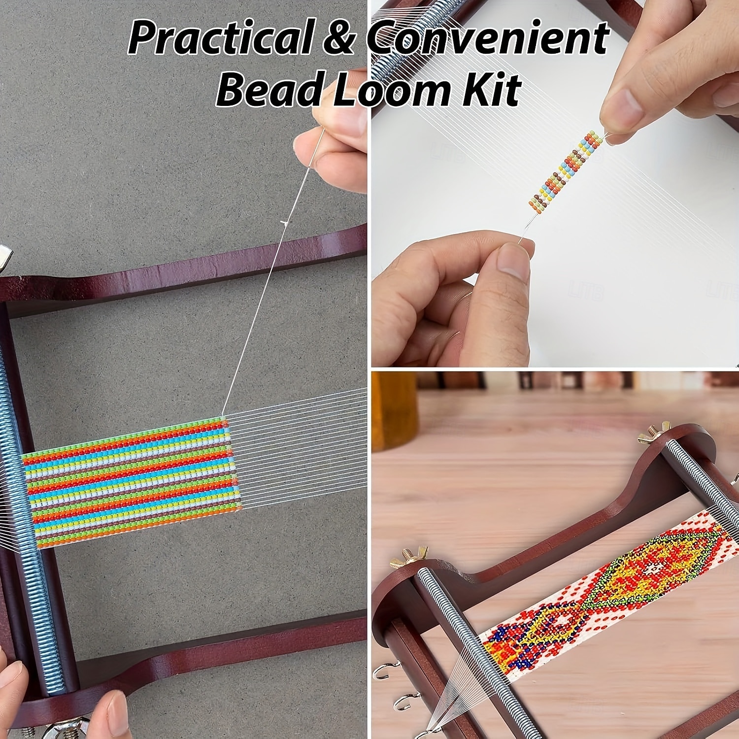 Wooden Bead Loom Kit 10*8*2.7inch Jewelry Making Bead Tools includes Threads Tweezers Beads Jewelry Making Tool Use to Create Bracelets Necklaces Belts and More 2025 - $82.99 –P6