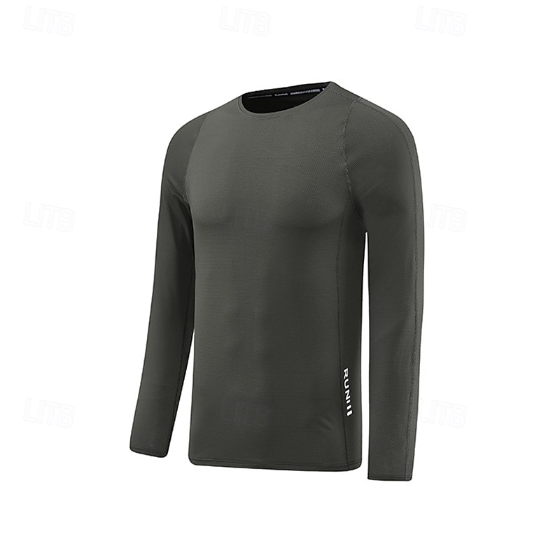 Miesten Performance paita Urheilullinen t-paita Pitkähihainen Tiukka pyöreä kaula-aukko Topit Ulko- Nopea kuivuminen Hikeä siirtävä Hajua estävä Hengittävä Kevät Syksy Nylon Musta Vaalean vihre 2026 - $25.99 –P6