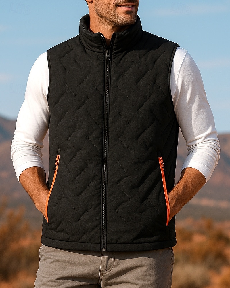 Per uomo Gilet imbottito Gilet termico Senza Maniche Gilet Esterno Calore Termico Inverno Cerniera Tasca Poliestere Nero Bianco Caccia Pesca Arrampicata del 2025 a $42.99 –P1