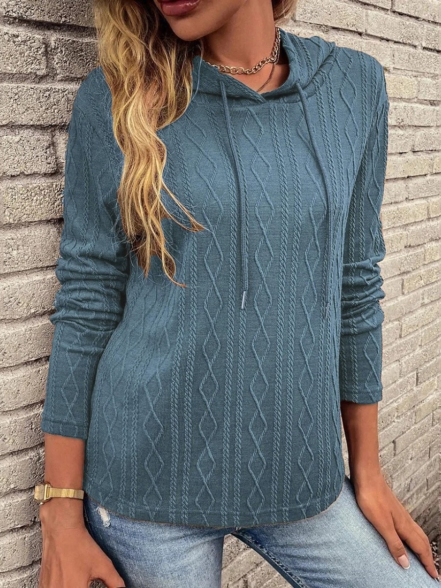 Per donna Felpa con cappuccio Semplice Casual Manica Lunga Con Cappuccio Top Regolari Streetwear Abbigliamento Quotidiano Nero Vino Marrone Grigio Autunno Inverno del 2025 a $24.99 –P14
