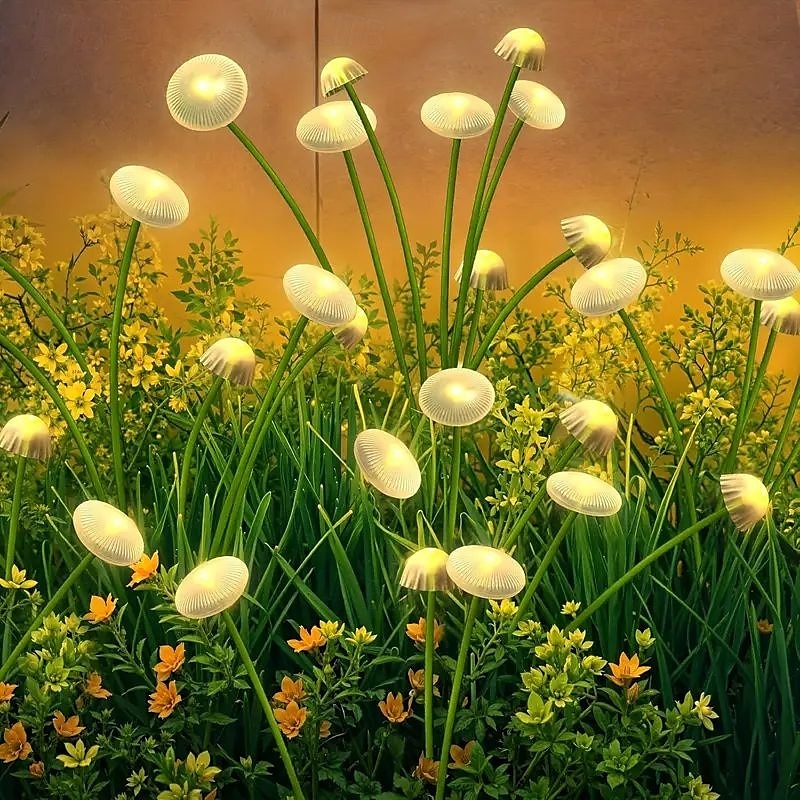 2 kpl aurinkokennolla toimivia sienipuutarhavaloja 6 lediä aurinkokennolla toimivia meduusavaloja ulkokäyttöön vedenpitäviä tulikärpäsen keinuvaloja puutarhan pihapolulle joulujuhlien koristeluun 2026 - $22.99 –P2