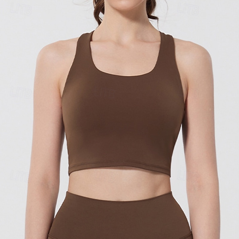 Femmes Débardeurs d'entraînement Soutien-Gorges de Sport Sous-vêtement Séchage Rapide Supports élevés Respirant Sans-Fil Rembourré Couleur Unie / Unie Sport Tenues de Sport Noir Jaune Salle de sport de 2025 ? $22.99 –P6