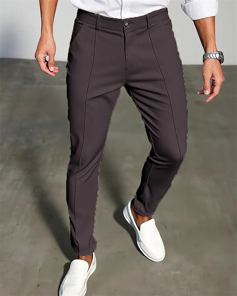 Herren Anzughose Slim Fit Hose Chinos Tasche Knöpfe Einfach Komfort Formell Party Arbeit Mode Klassicher Stil Schwarz Dunkelblau Mikroelastisch 2025 - $23.99 –P10