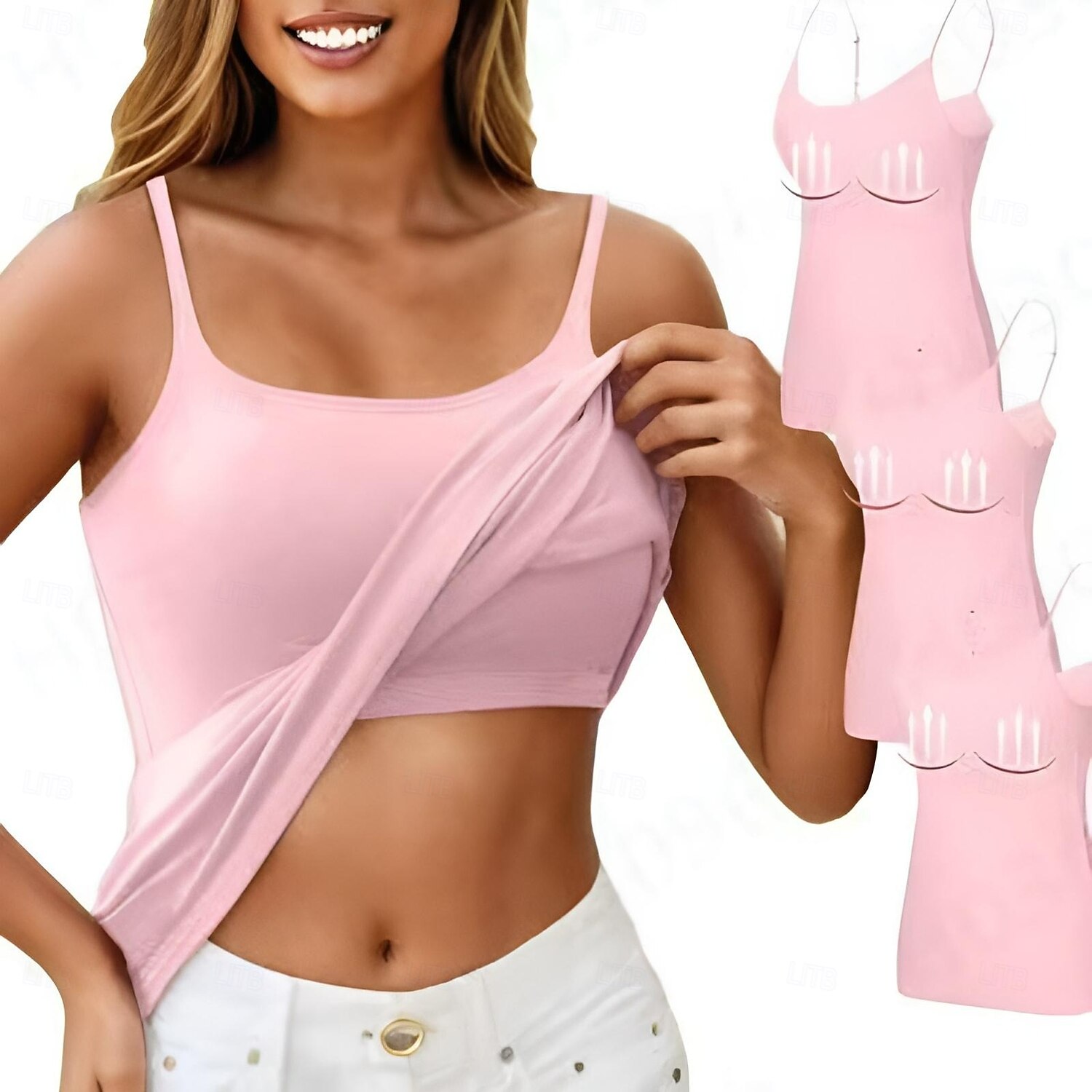 Femmes Jarretière Dos nuNightwearCoton Sortir Week-end Couleur Unie Doux Rose Claire Vert Gris Été de 2025 ? $11.99 –P1