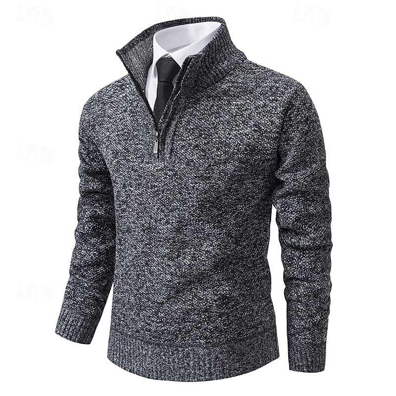 Miesten Neulepusero Joustin Neuloa Tavalliset topit Kudottu Tiukka Tavallinen Pystykaulus Neuleet Moderni nykyaikainen Kausaliteetti Arki-asut Vaatetus Syksy Talvi Viini Sininen L XL 2XL 2025 - $30.99 –P4
