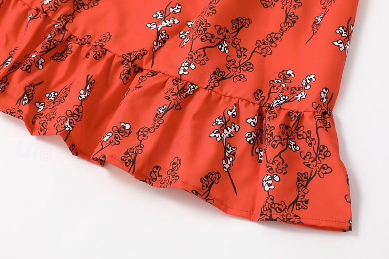 Damskie Sukienka mini Sukienka w kwiatki Sukienka Boho Sukienka z nadrukiem Strój zachodni Zabytkowe Moda Urlop Święto Weekend Regularny Kwiat Bez rękawów W serek Pomarańczowy Lato 2025 - $28.99 –P9