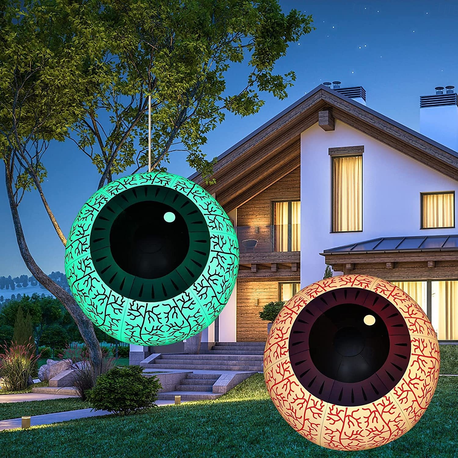 1 ks halloween 40/60cm nafukovací vzduchový model rgb oční dekorační lampa vnitřní a venkovní nádvoří zahradní párty hororová a podivná atmosféra dekorační světla 2025 - $15.99 –P7