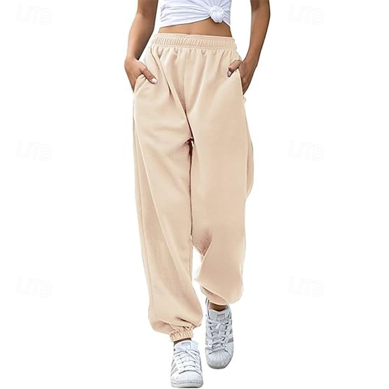 Per donna Pantaloni Cargo Pantaloni Eleganti Streetwear Casual Lunghezza intera Naturale Semplice Tasca Design con Coulisse Elastica Comodo All'aperto Streetwear Ferie Grigio scuro Aalbicocca Marrone del 2025 a $26.99 –P7