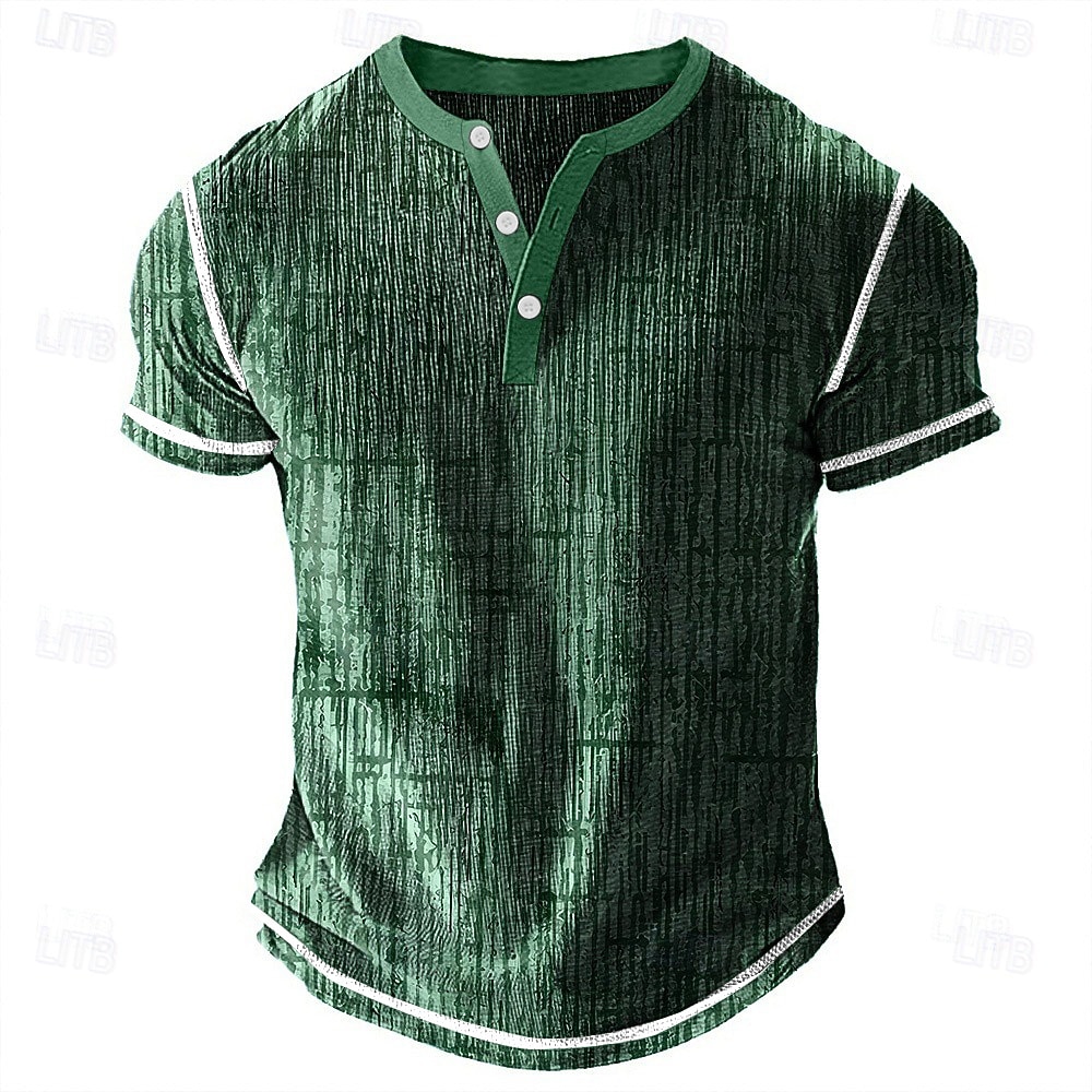 Homme Géométrique Chemise Henley T-shirt gaufré Manche Courte Quotidien Rétro Vintage Classique Sport en Plein Air Occasionnel Fête Été Printemps & Été Blanche Bleu Vert Pourpre Marron Henley T-shirt de 2026 ? $25.99 –P6