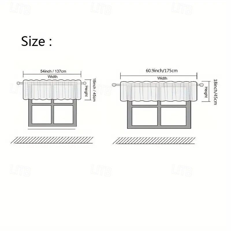 1 pieza de cortina corta de cocina de vegetales de hojas verdes de 54 pulgadas x 18 pulgadas - Cortina de boca de poste lavada a máquina 100% poliéster con ojales diseño de hojas translúcidas adecuada 2026 - $12.99 –P7