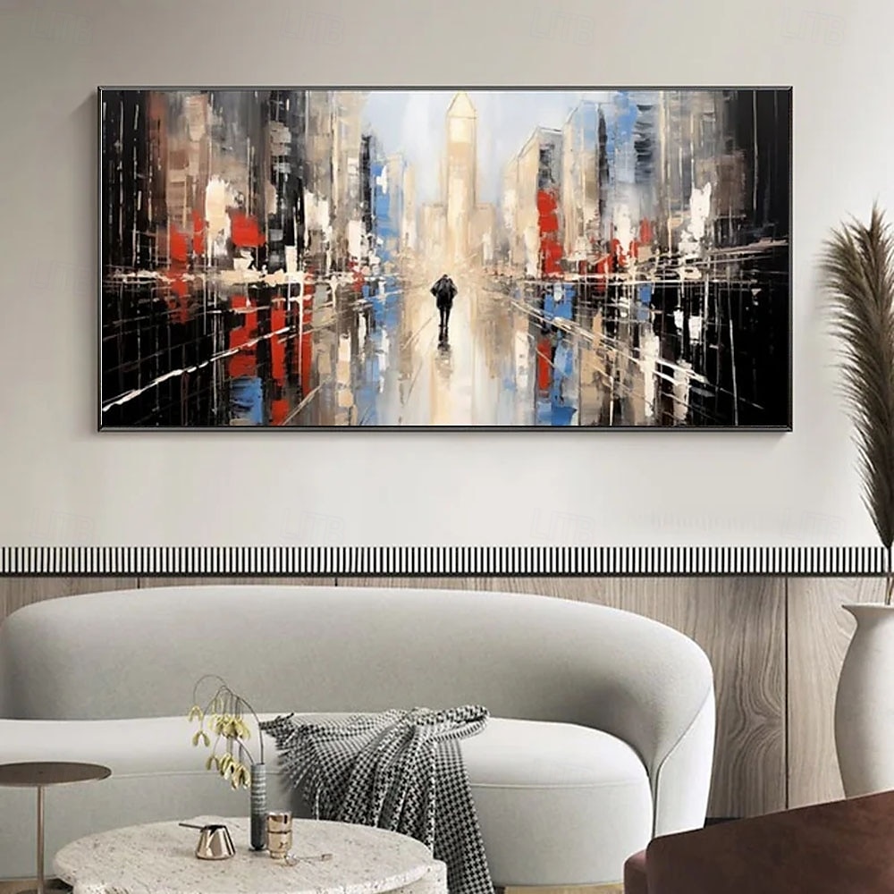 dipinto a olio di città fatto a mano, dipinto a olio dipinto a mano, arte murale, dipinto a olio dipinto a mano, maestoso dipinto a olio di Bridger su tela, tela arrotolata originale senza cornice non del 2025 a $175.99 –P4