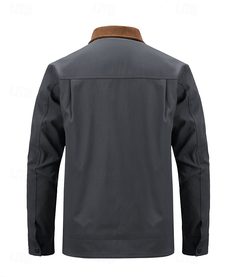 Hommes Veste de camionneur Veste Cargo Veste Tactique Occasionnel Coupe-Vent Zip Up Printemps Automne Couleur Unie ancien Tenu de travail Col de chemise Régulier Kaki Gris foncé Vert Véronèse Veste de 2025 ? $48.99 –P10