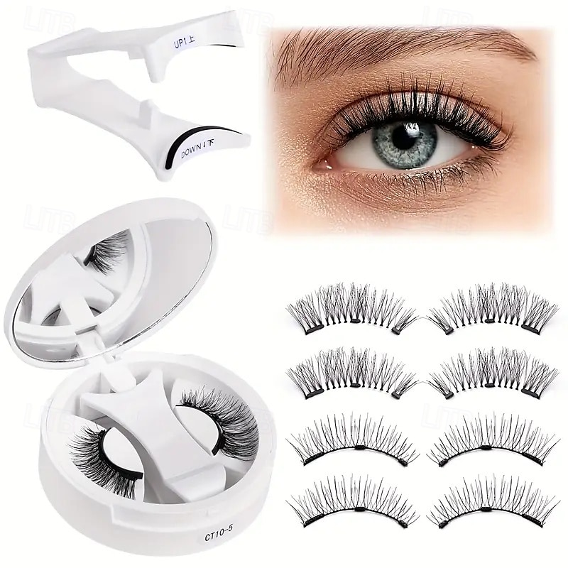 Cils magnétiques souples, boîte tout-en-un, kit de cils magnétiques réutilisables avec applicateur, aspect naturel, cils de chat légers, poils duveteux, faux cils doux pour un usage quotidien, outils de 2025 ? $10.99 –P3