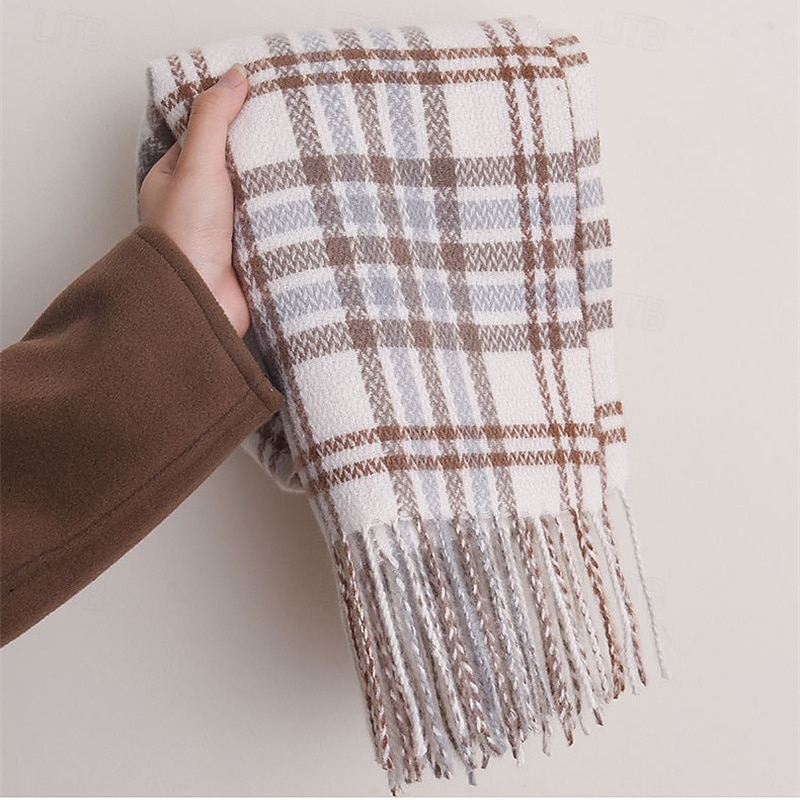 Foulard Rectangulaire Femmes Rue Quotidien Date Noir Jaune Écharpe Plaid de 2025 ? $21.99 –P2