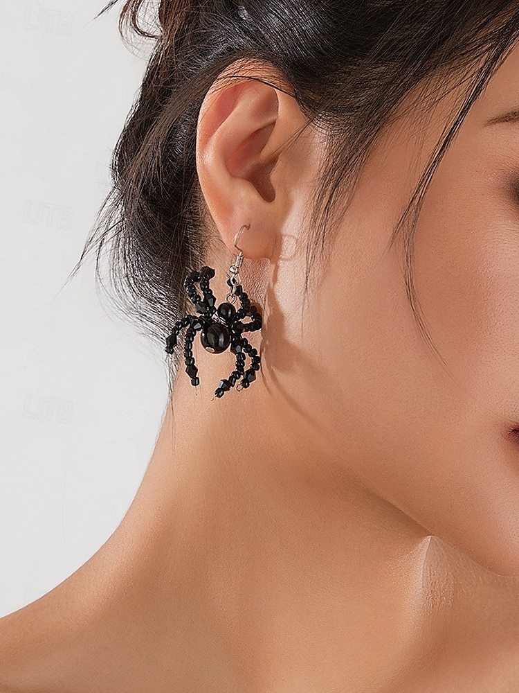 Conjunto de collar y pendientes de cuentas de araña de Halloween para mujer: joyería acrílica gótica de aleación negra y roja, accesorios de disfraz espeluznantes y adorables para fiestas y cosplay. 2025 - $18.99 –P7