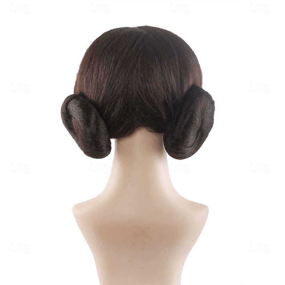 Hnědá paruka Leia Buns Star Wars s motivem Halloweenu 2025 - $18.99 –P3