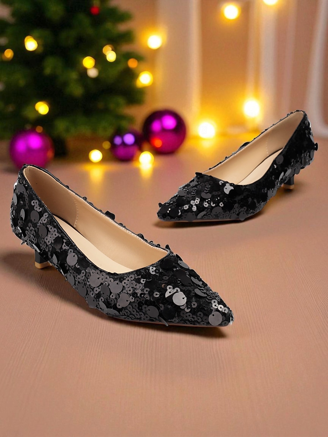 Women's Silver Sequin Pointed Toe Flats - Sparkly Slip-On Dress Shoes for Cocktail Parties and Evening Events 2025 - $59.99 –P5