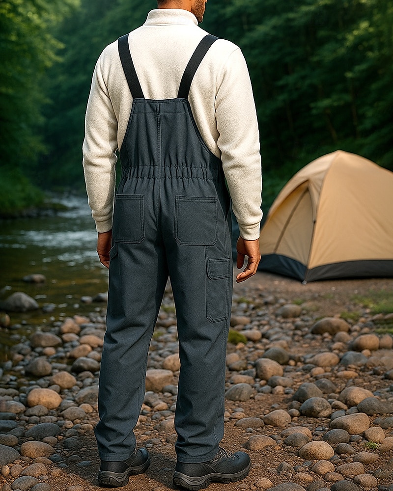 Men's Outdoor Bibs Fishing Bibs Outdoor Regular Fit Waterproof Windproof Bottoms Pocket Black Green Camping / Hiking Running S M L XL XXL 2025 - $36.79 –P2