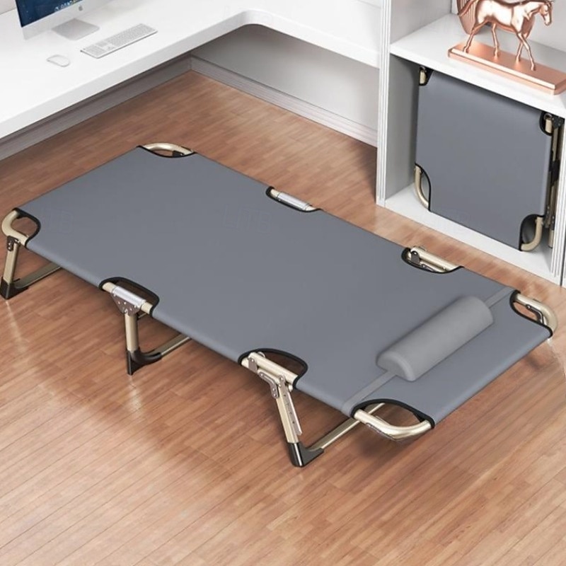 Multi-Functional Stainless Steel 1pc Portable Folding Cot - Leisure Lounge Bed with Oxford Fabric - No-Assembly Nap Bed for Office And Home Use 2025 - $130.99 –P5