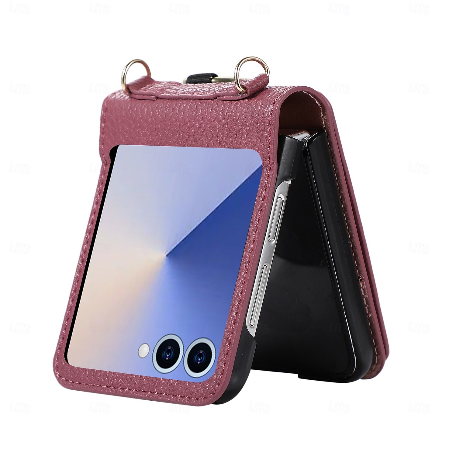 telefono Custodia Per Samsung Galaxy Z Flip 7 Z Flip 6 Z Flip 5 Z Flip 4 Copertura Posteriore con Cordino Cavalletto Slot per Carte Retrò TPU Pelle PU del 2025 a $24.99 –P2