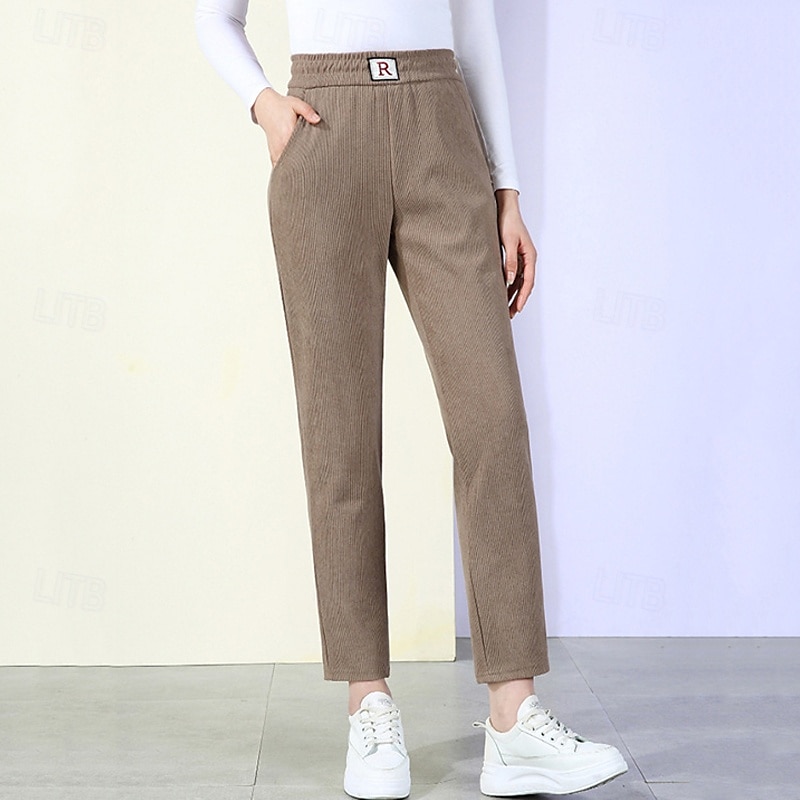 Per donna Pantaloni Eleganti Pantaloni Moda Streetwear Lunghezza intera Vita Alta Semplice Tasca Elastico in vita Traspirabilità Confortevole Streetwear Abbigliamento quotidiano Uscire Nero Marrone del 2025 a $16.99 –P7