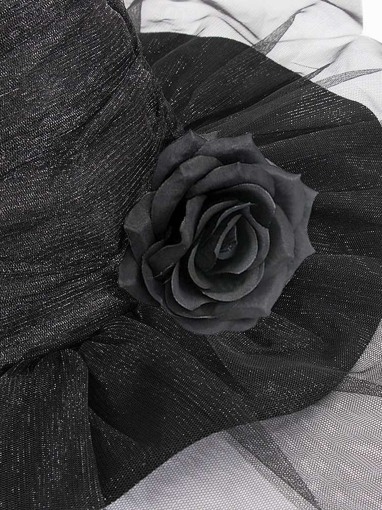 cappello da strega di Halloween da donna con velo a rete e rosa – cappello gotico a punta per feste in maschera, cosplay ed eventi a tema del 2025 a $14.99 –P9