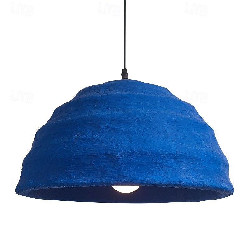 Lampada a sospensione in ceramica blu Wabi, altezza 29 cm, luce bianca calda, attacco E26 e E27, catena regolabile del 2025 a $699.99 –P5