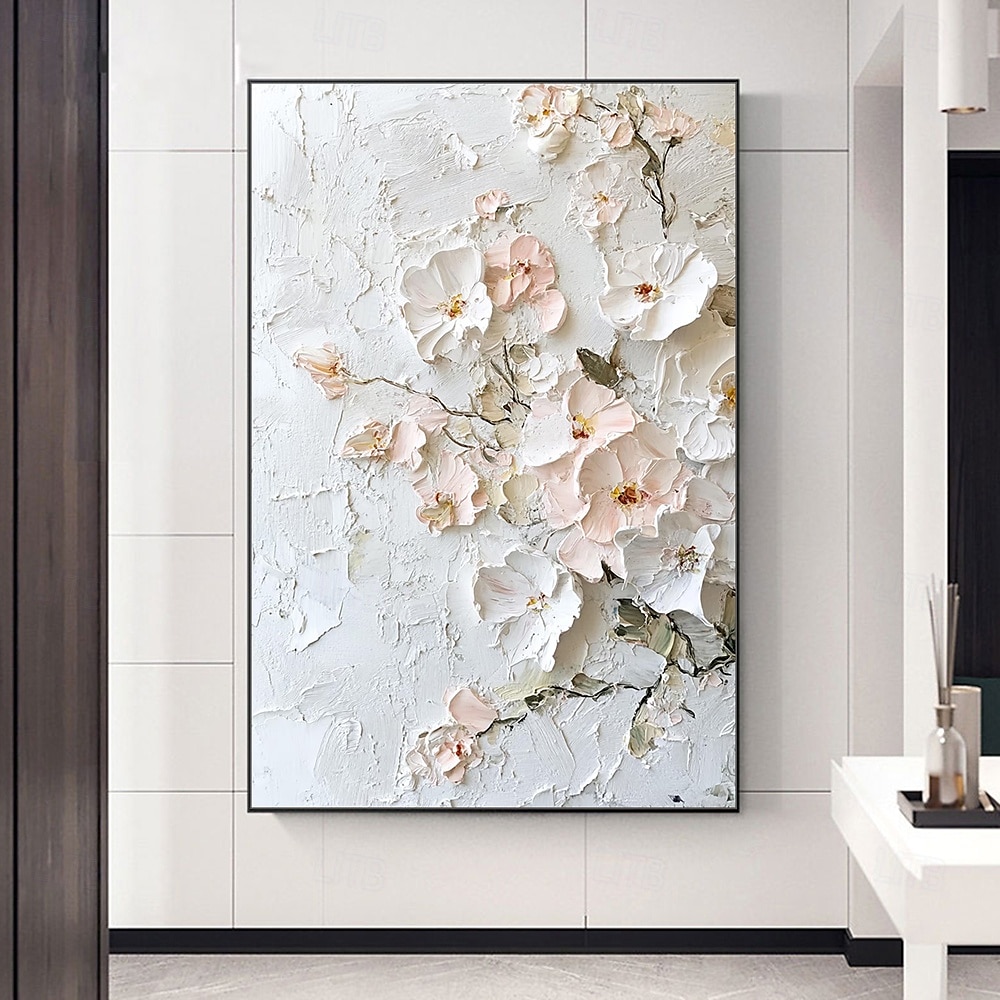 Mintura pinturas a óleo em tela com textura 3D feitas à mão, arte de parede, decoração, moderna, abstrata, imagem de flores para decoração de casa, pintura enrolada, sem moldura, não esticada de 2025 por $100.99 –P6