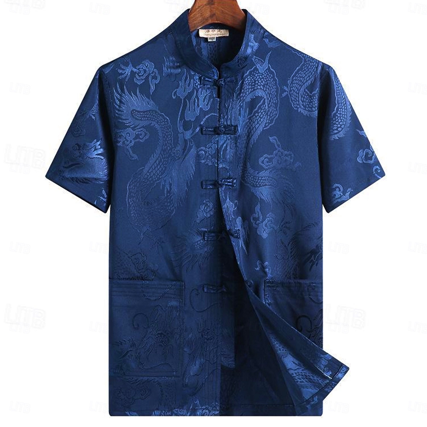 Per uomo Camicia Camicia con colletto cinese Camicia con colletto alla coreana Camicia Estiva Camicia casual Camicia da Spiaggia Bianco Giallo Rosso Blu Grigio Manica Corta Drago Collo alla coreana del 2026 a $25.99 –P1
