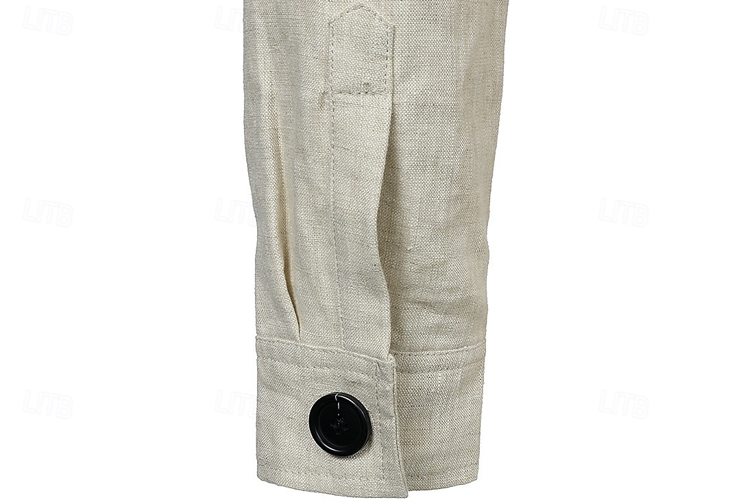 Per uomo Giacca Leggera Blazer 100% lino Scuola Formale Vacanza Elegante Vintage Estate Primavera Lino Tinta unica Tasca Delicato sulla Pelle Comodo Monopetto Un Bottone Bottone frontale Giacca del 2025 a $55.99 –P22