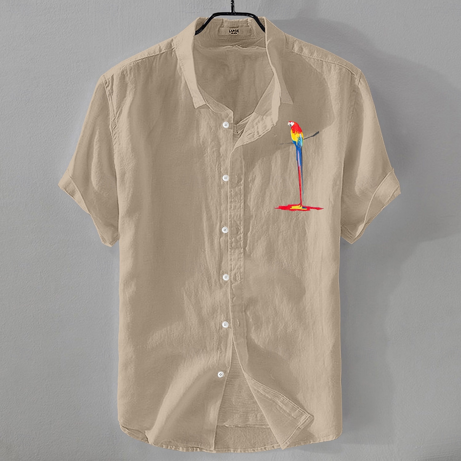 Hombre Camisa Camisa de lino Camisa de verano Camisa de playa Abotonar la camisa Pájaro Vacaciones Casual Negro Blanco Rosa Azul Piscina Manga Corta Cuello Vuelto Verano Ropa 2025 - $21.99 –P3