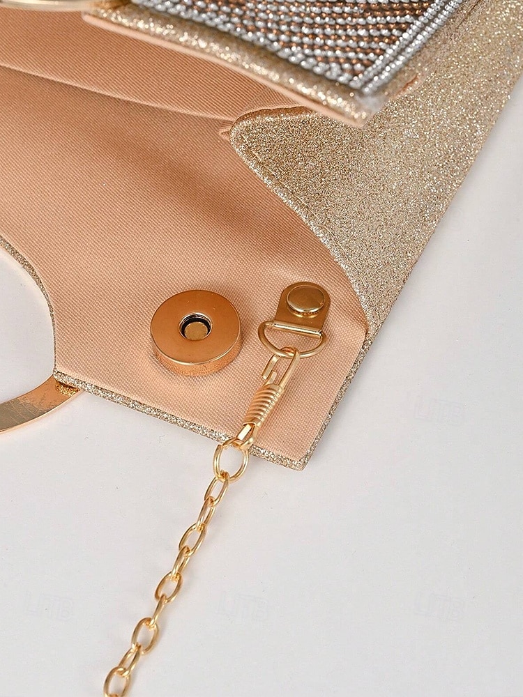 Women’s Rhinestone Evening Clutch Bag with Round Handle – Sparkly Gold Crystal Purse for Cocktail Parties, Weddings & Formal Events 2025 - $24.99 –P10