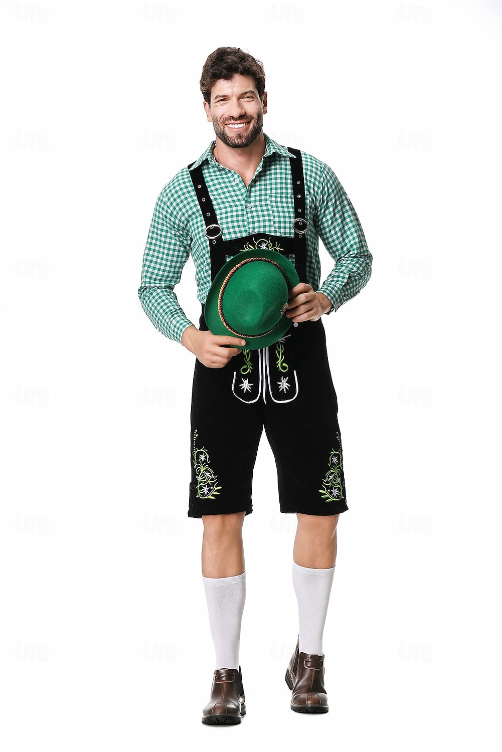 Oktoberfest lederhosen Cămașă bavareză Germană Munchen Pajiști Bărbați Carnaval Petrecere Festivalul de Bere Pânză în stil tradițional 2026 - $66.99 –P4