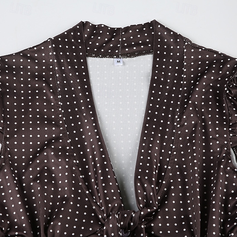 Retró 1950-es Rockabilly Blúz / Ing Pöttyös Jelmez Női Vakáció Alkalmi / Napi Felnőttek Blúz Tavaszi nyár 2025 - $27.99 –P3