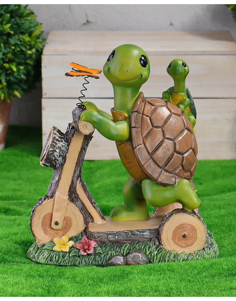 1 stk utendørs solcelledrevet skilpadde mor og barn sykkeldekorasjonslys gårdsplass hagesti plen terrasse ornamentlys landskap observasjonslys 2026 - $27.99 –P3
