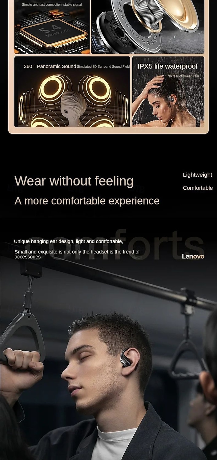 NEW Lenovo EA305 TWS Sports Earphones Bluetooth 5.4 Dual Mode Wireless Earphones Waterproof HiFi Stereo Noise Cancelling Earbuds 2025 - $33.99 –P3