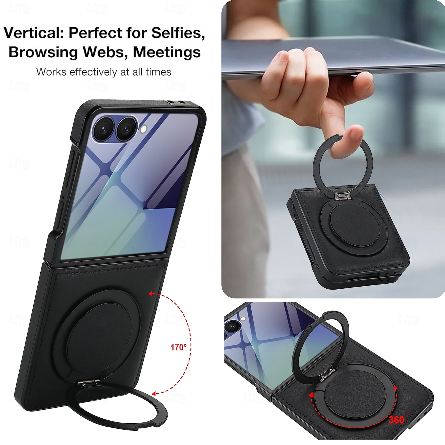 Phone Case For Samsung Galaxy Z Flip 7 Z Flip 6 Z Flip 5 Z Flip 4 Z Flip 3 Back Cover Support Wireless Charging Kickstand Shockproof Retro TPU PU Leather 2025 - $24.99 –P6